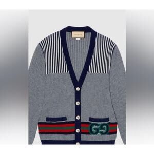 Men's Gucci, cotton wool cardigan sweater size large made in Italy NWT
